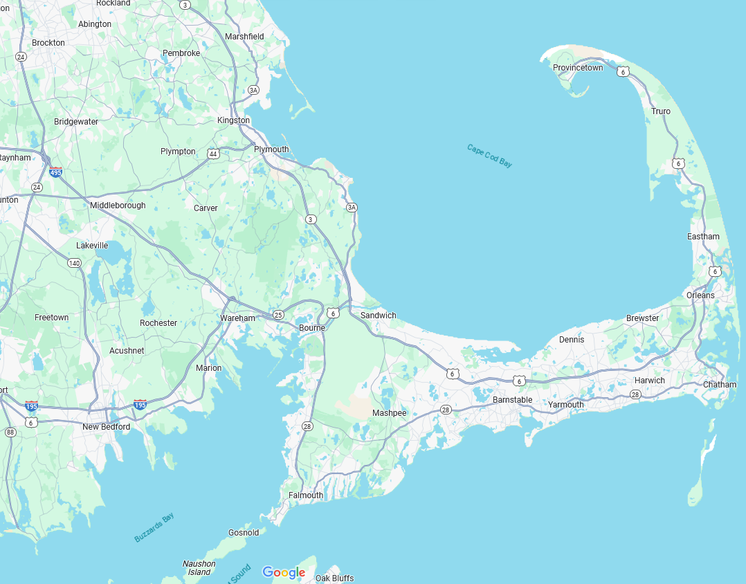 Map of southern Massachusetts